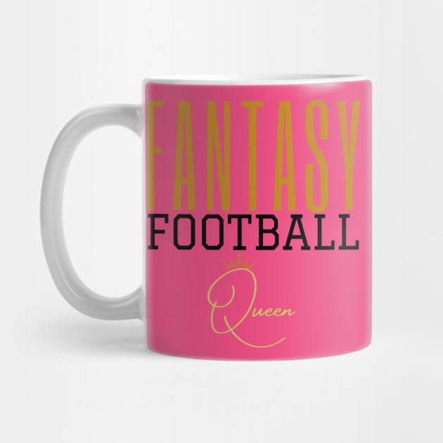 FANTASY FOOTBALL QUEEN CUTE TRENDY FUNNY WOMEN GIRLS FASHION by CoolFactorMerch